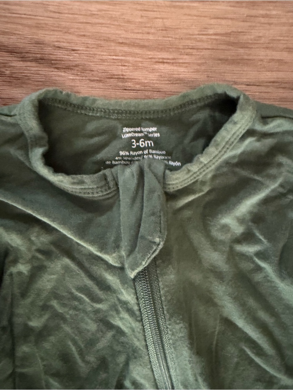 Unisex Green Zip-Front Kids Footie Pajamas - Picture 3 of 3